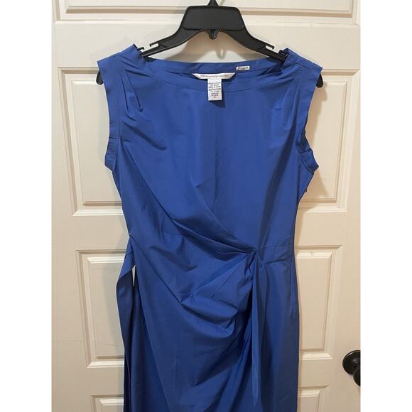 Diane Von Furstenberg Royal Blue Faux Wrap Sleeveless Mini Dress Size 4 - Picture 1 of 10